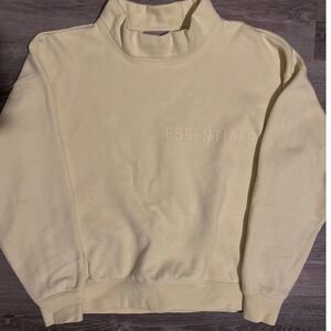 FEAR OF GOD ESSENTIALS Mock Neck Sweatshirt Cream Size S